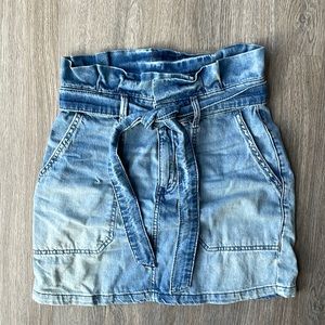 Free People Paper Bag Denim Skirt